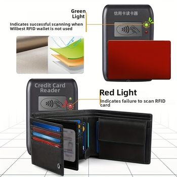 Портфейл за много карти от микрофибър, антикрадба, полиестерна подплата, за ежедневна употреба