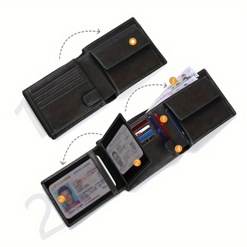 Портфейл за много карти от микрофибър, антикрадба, полиестерна подплата, за ежедневна употреба