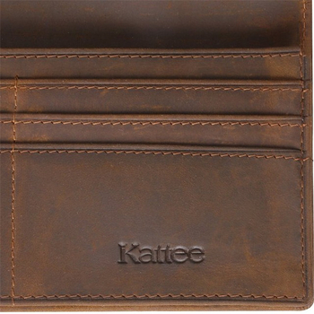 Oddo RFID мъжки би-фолд портфейл – естествена кожа (първи слой телешка кожа), анти-крадба и анти-магнитна защита, подплата от кожа