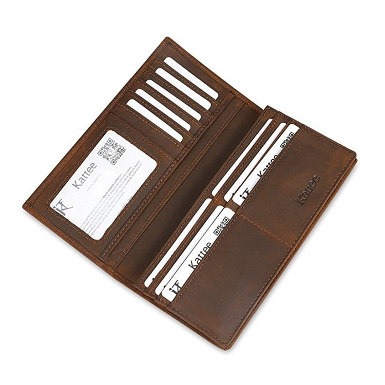 Oddo RFID férfi bi-fold pénztárca – valódi bőr (első réteg marhabőr), lopás elleni és mágnesvédelmi védelem, bőr bélés