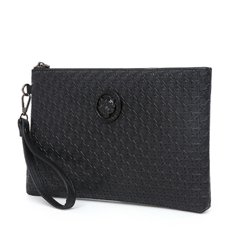 Vīriešu clutch soma no PU ādas, ūdensizturīga, ģeometrisks raksts, biznesa stils, rudens 2024