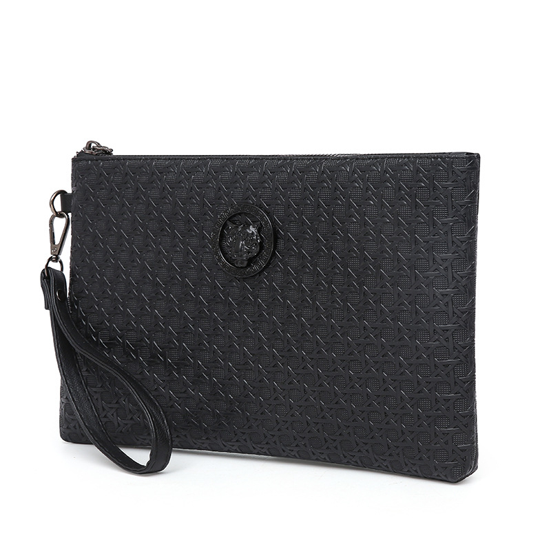 Vīriešu clutch soma no PU ādas, ūdensizturīga, ģeometrisks raksts, biznesa stils, rudens 2024