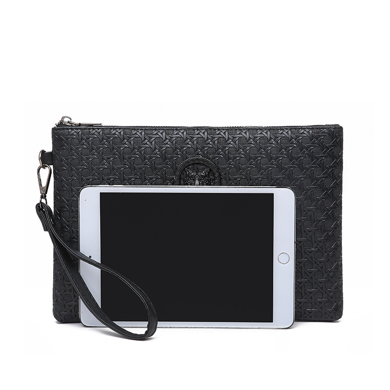 Vīriešu clutch soma no PU ādas, ūdensizturīga, ģeometrisks raksts, biznesa stils, rudens 2024