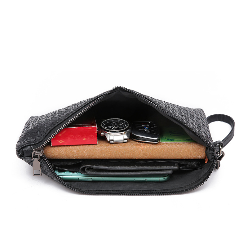 Vīriešu clutch soma no PU ādas, ūdensizturīga, ģeometrisks raksts, biznesa stils, rudens 2024