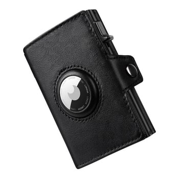 Vyrų Airtag piniginė - trijų sulankstymų skyrių, mikropluoštas, anti vagių apsauga, PU įdaila, vienspalvė, Fox suo prekė, 2024 m. pavasaris