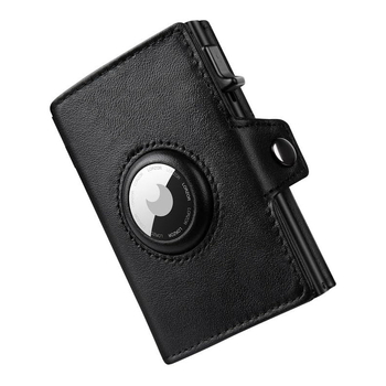 Airtag портфейл за мъже – портфейл със три сгъвания, микрофибър, антиоткрадване, PU подплата, едноцветен, Fox suo, пролет 2024