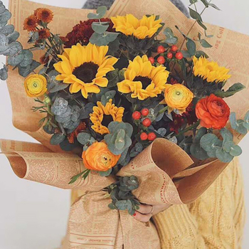 Комплект подаръчна хартия за опаковане на подаръци – флорални ретро мотиви, Денят на Майката, материал: хартия, Марка: Strong Merchants