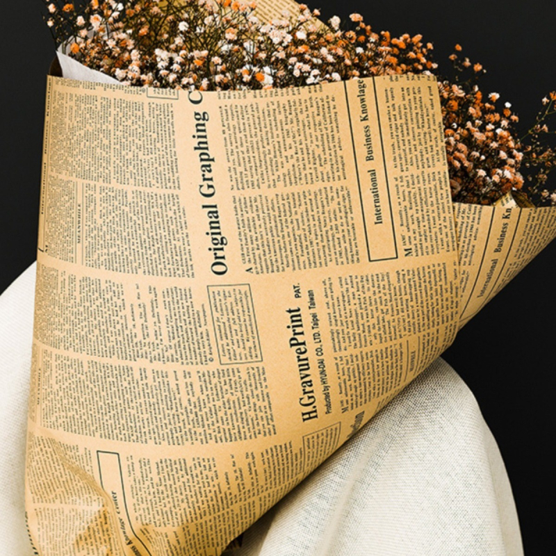 Комплект подаръчна хартия за опаковане на подаръци – флорални ретро мотиви, Денят на Майката, материал: хартия, Марка: Strong Merchants