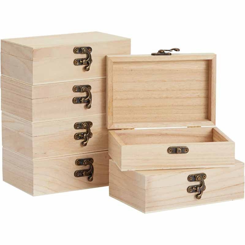 Medinė saugojimo dėžutė iš natūralios medienos — modelis HL-10921, logotipo spausdinimas galimas, įpakavimo dėžutė