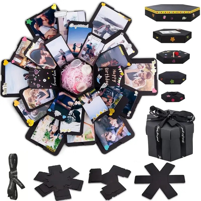 DIY експлозивна кутия за снимки за двойки — ръчно изработен поп-ъп фотоалбум като подарък