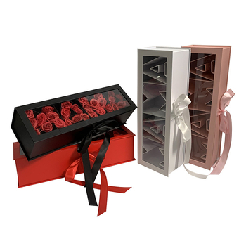 Кутия за цветя за Деня на майката, изработена от хартия/картон, с подаръчна опаковка и печатано лого