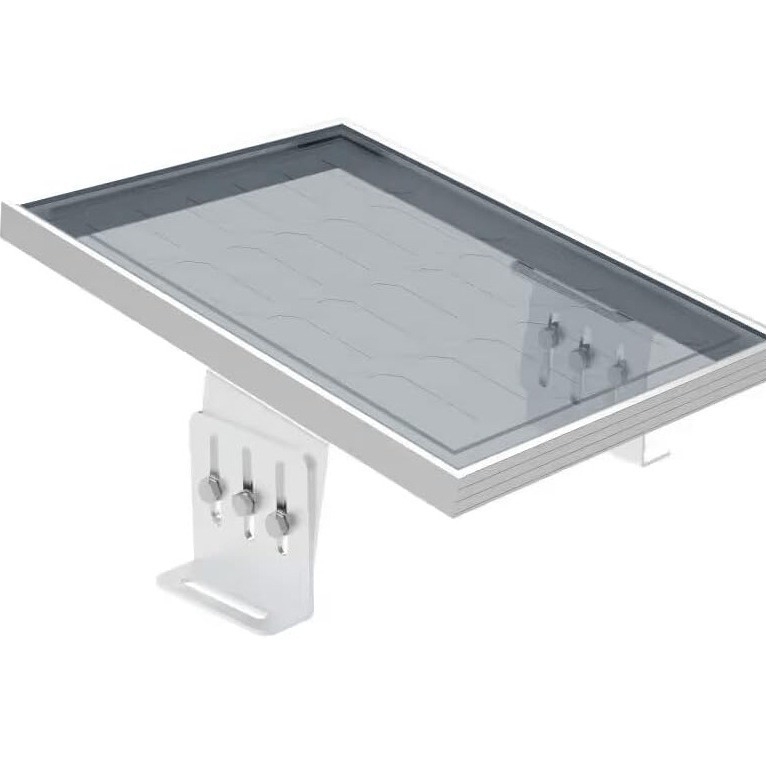 L formos laikiklis saulės moduliams, iš aliuminio lydinio, model Photovoltaic bracket L, apkrova 100, svoris 240 g, danga: aliuminio lydinio danga