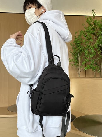 Chest Bag - градски стил, Oxford плат, цип за отваряне, вътрешен джоб с патч, джоб с цип