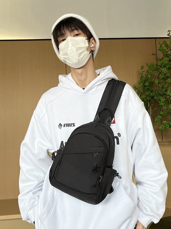 Chest Bag - градски стил, Oxford плат, цип за отваряне, вътрешен джоб с патч, джоб с цип