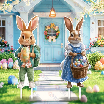 2 Πασχαλινές εξωτερικές πινακίδες κήπου – πλαστικές, αδιάβροχες, UV‑ανθεκτικές