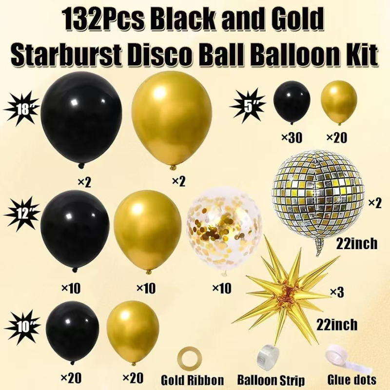 Vainagos arkos komplektas su latekso balionais, apvalios formos, be logotipo spaudimo