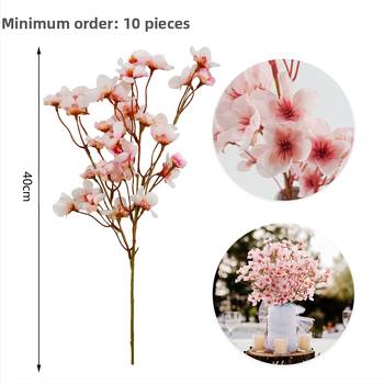 Pusheng plastikinių šakų su dirbtiniais persikų žiedais vestuvėms, lauko erdvei, nuotraukų rekvizitams ir namų dekorui