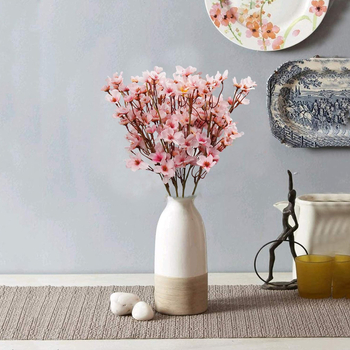 Pusheng plastikinių šakų su dirbtiniais persikų žiedais vestuvėms, lauko erdvei, nuotraukų rekvizitams ir namų dekorui