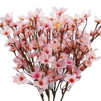 Pusheng plastikinių šakų su dirbtiniais persikų žiedais vestuvėms, lauko erdvei, nuotraukų rekvizitams ir namų dekorui