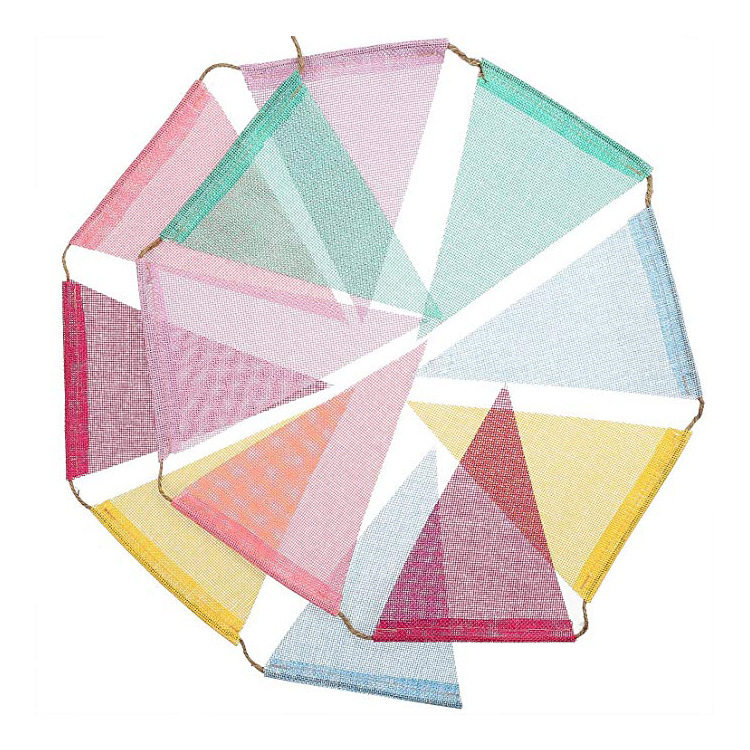 Imitirana lanena trokutasta zastavica – HFJAJU, pennant stil, vučna zastavica, rekvizita za uređenje prostora; pogodna za Božić i Dan zaljubljenih