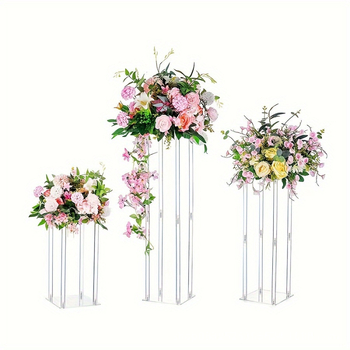 Ακρυλικό διακοσμητικό γάμου: βάση λουλουδιών, διάφανη διακόσμηση σκηνής και διαμόρφωση χώρου