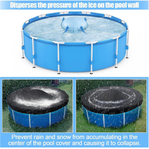 Pripučiamas baseino pagalvė, atsparus šalčiui ir sustiprinto PVC dizaino, tinkamas baseinams