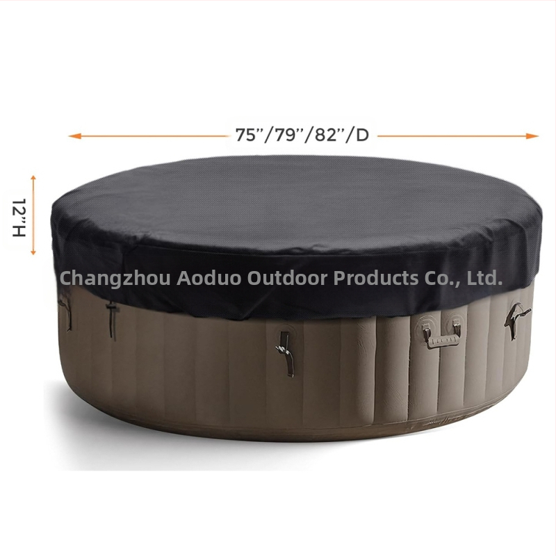 Външно кръгло покривало за вана от Oxford плат; водоустойчиво снегоустойчиво прахозащитно и слънцезащитно; за външна употреба; персонализирано с печатно лого