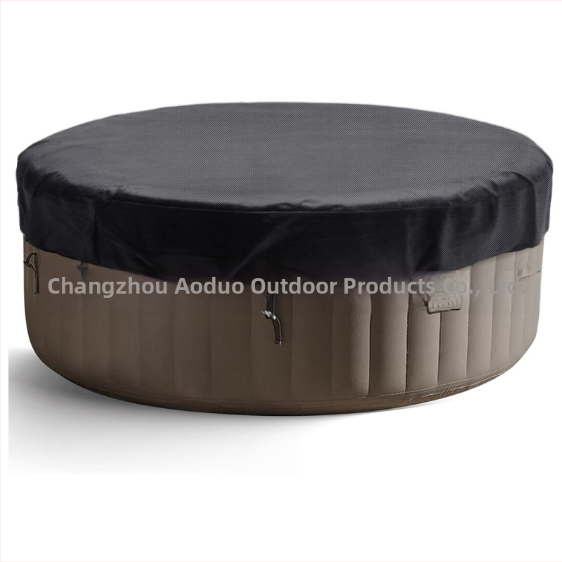 Външно кръгло покривало за вана от Oxford плат; водоустойчиво снегоустойчиво прахозащитно и слънцезащитно; за външна употреба; персонализирано с печатно лого