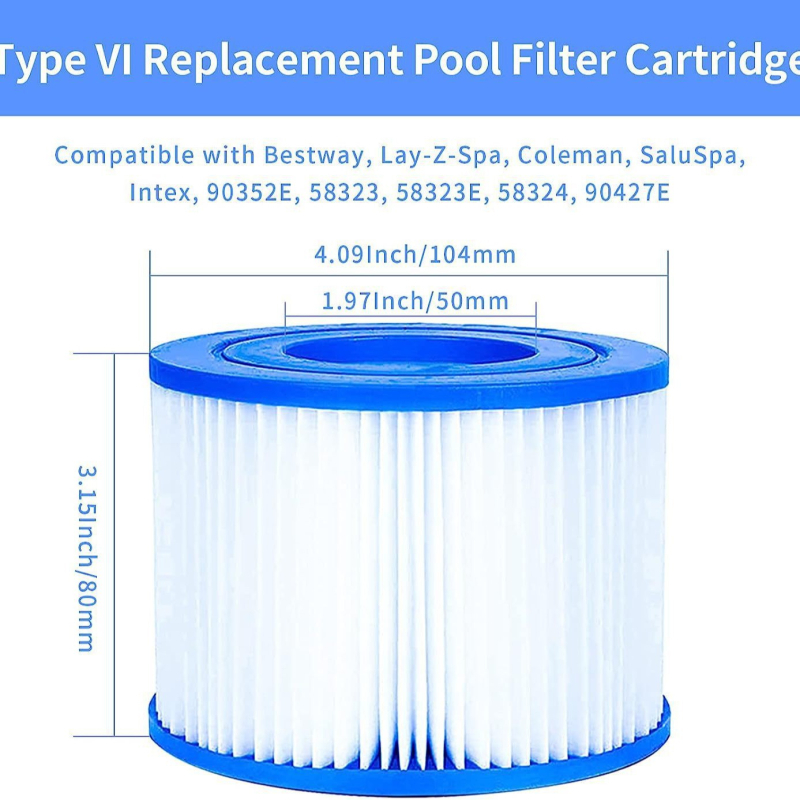 Xinrui Φίλτρο στοιχείο VI αντικατάσταση για Lay-Z-Spa – συμβατό με 90352E, 58323E, 90427E; ανθεκτικό σε αλκαλικούς παράγοντες, οξέα και διάβρωση; υλικό φίλτρου.