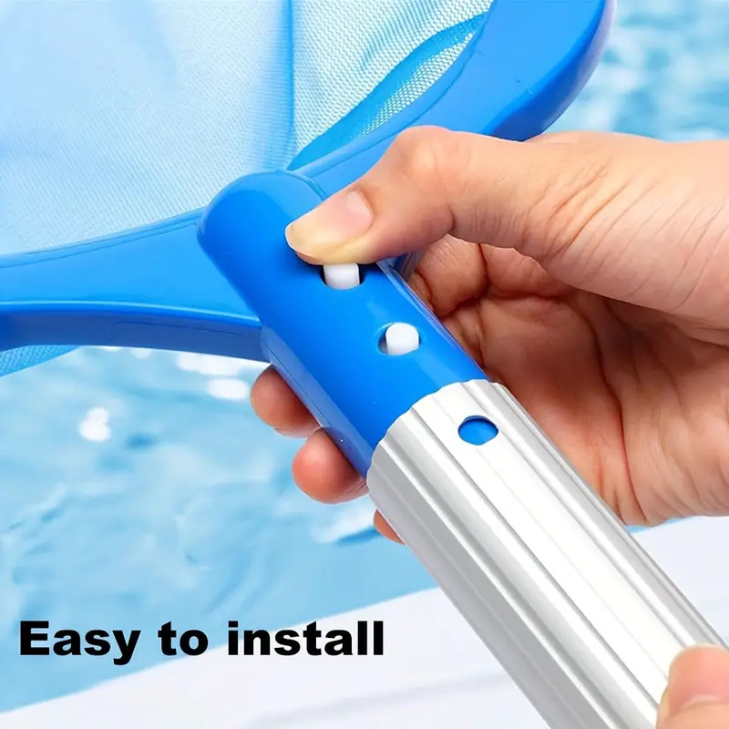 Ojačana mreža za skupljanje lišća bazena, plitka mreža, veliki okvir, ugrađen V-clip, kompatibilno s univerzalnim štapom