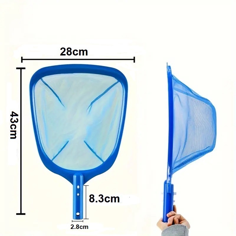 Ojačana mreža za skupljanje lišća bazena, plitka mreža, veliki okvir, ugrađen V-clip, kompatibilno s univerzalnim štapom