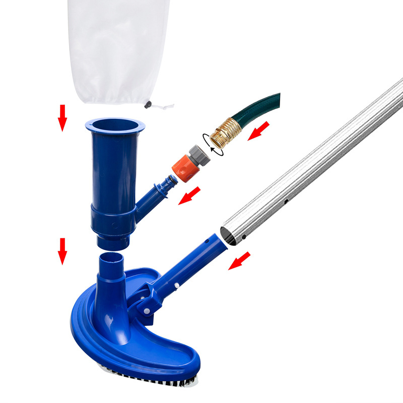 Glava usisivača za dno bazena s donjom četkom, hvatačem dlačica i filtrom visoke učinkovitosti