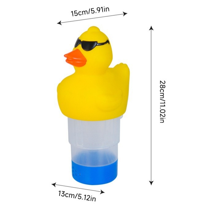 Felfújható medence adagoló és tisztító kiegészítő készlet teknős fej, flamingó és kacsa formákkal; anyagok: PP, UV-álló PVC, ABS; márka Beautiful pool cleanser