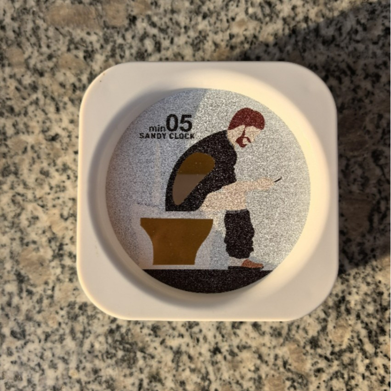 Tualeto formos smėlio laikrodis, penkių minučių laikmatis, plastikas, injekcinis liejimas, SHUANGWEI prekės ženklas, rankų darbo pakabukas