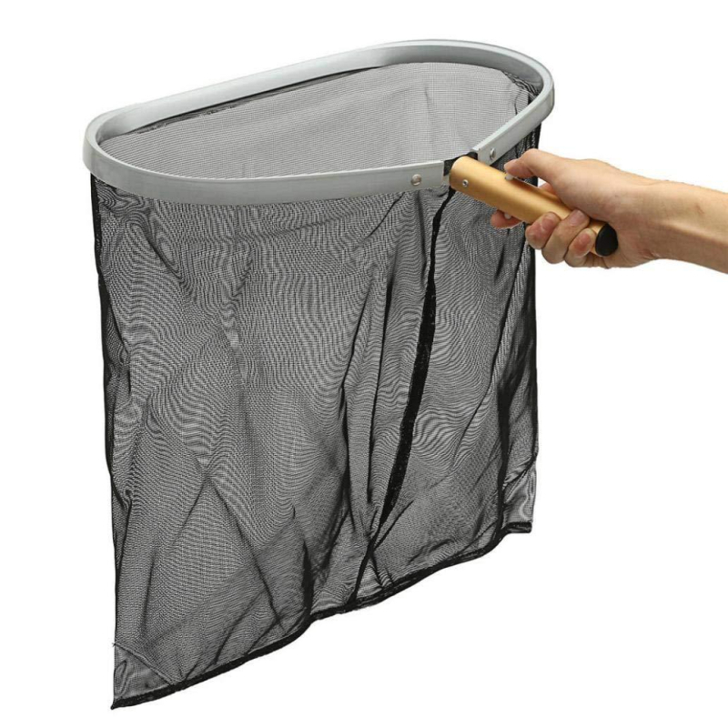 Sieť na čistenie bazéna s pevným hliníkovým rámom a hlbokovodnou sieťkou na listy a nečistoty