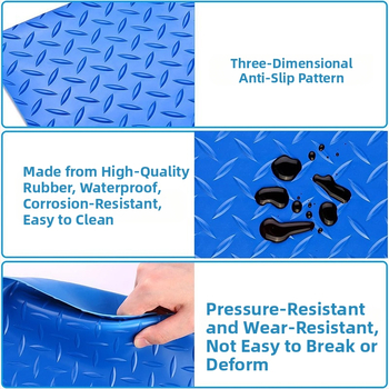 Μάτ πισίνας με κυματιστές ρίγες, ορθογώνιο σχήμα, PVC υλικό, πλένεται εύκολα, μοντέρνο μινιμαλιστικό ύφος