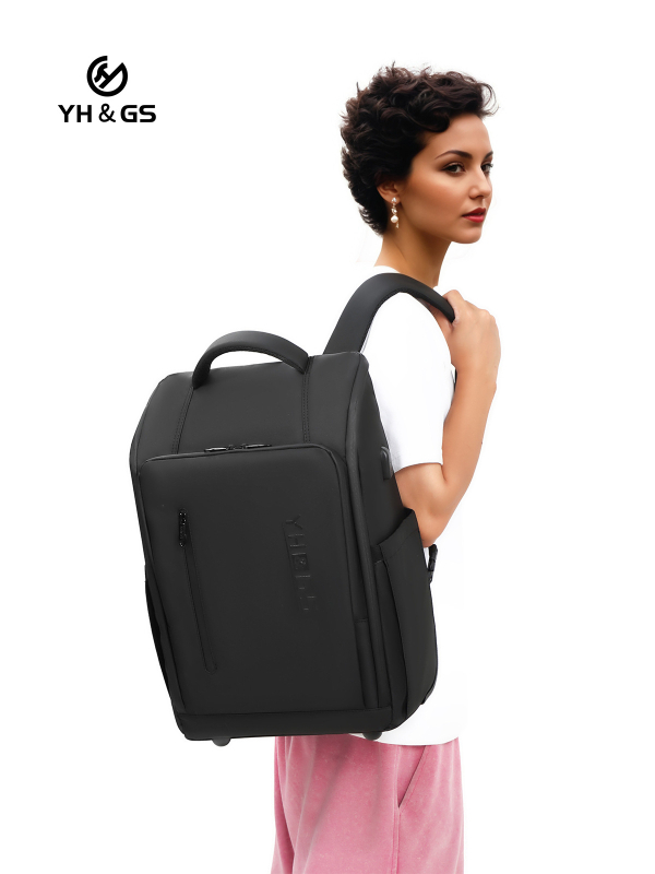 Раница за лаптоп водоустойчива, оксфорд плат, еднопосочно колело, цип за отваряне