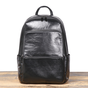 Valódi bőrből készült hátizsák, első réteg marhabor, bővíthető dizájn, kapacitás 20–35 L, üzleti utazások