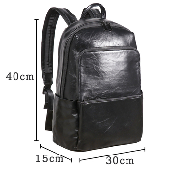 Valódi bőrből készült hátizsák, első réteg marhabor, bővíthető dizájn, kapacitás 20–35 L, üzleti utazások