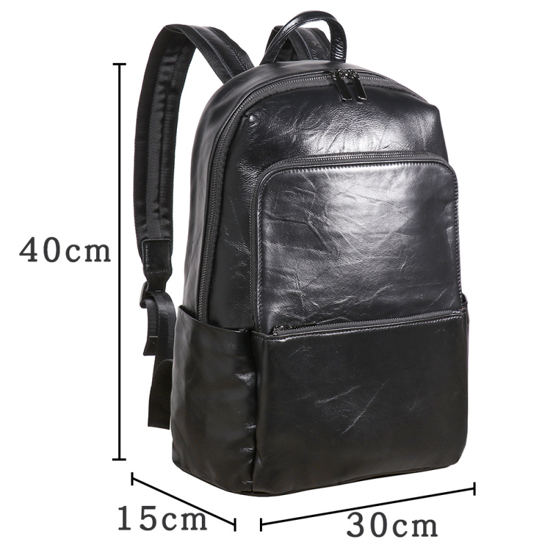 Valódi bőrből készült hátizsák, első réteg marhabor, bővíthető dizájn, kapacitás 20–35 L, üzleti utazások