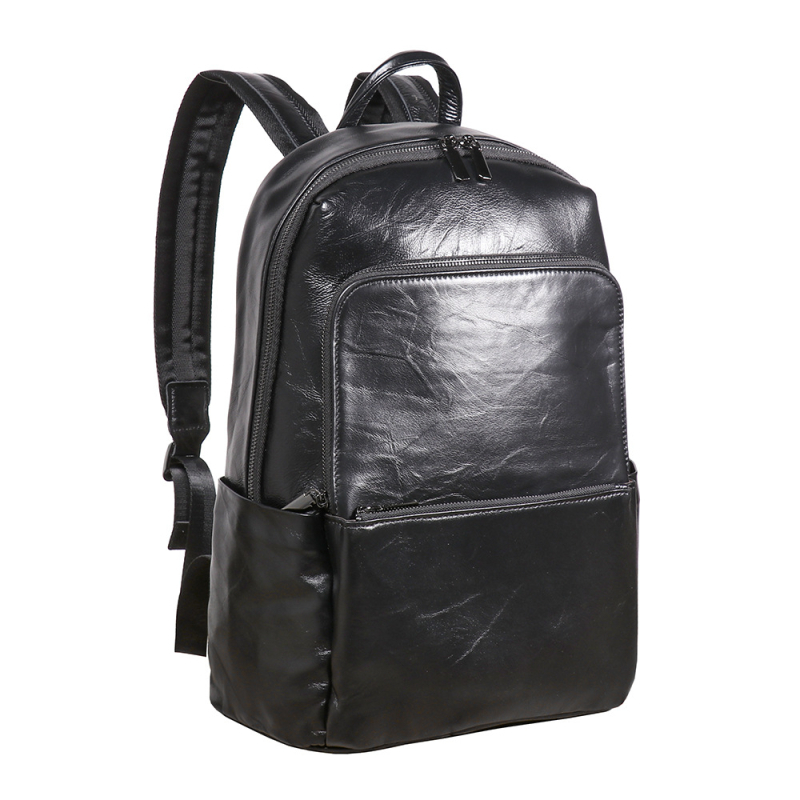 Valódi bőrből készült hátizsák, első réteg marhabor, bővíthető dizájn, kapacitás 20–35 L, üzleti utazások