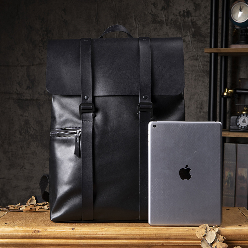 Valódi bőrből készült hátizsák üzleti utazásokhoz, vízálló, kapacitás 20 L alatt, első réteg marhabőr, modell 5556