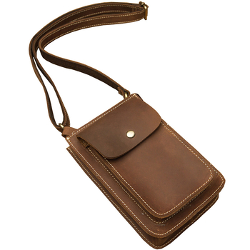 Férfiaknak való váll oldaltáska (Anyag: valódi bőr; Bőr típusa: első réteg tehénbőr; Belső: poliészter-pamut; Modell: 1268 kis táska; Mintázat: egyszínű)