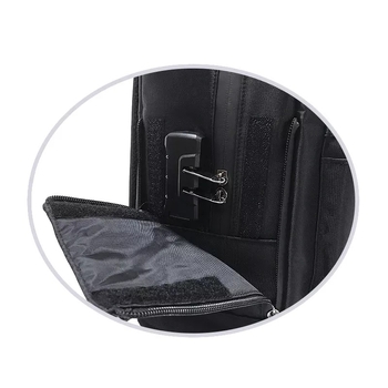 Oxford anyagból készült utazó hátizsák, 36–55L, vízálló, lopás elleni védelem és nedves–száraz elkülönítés.