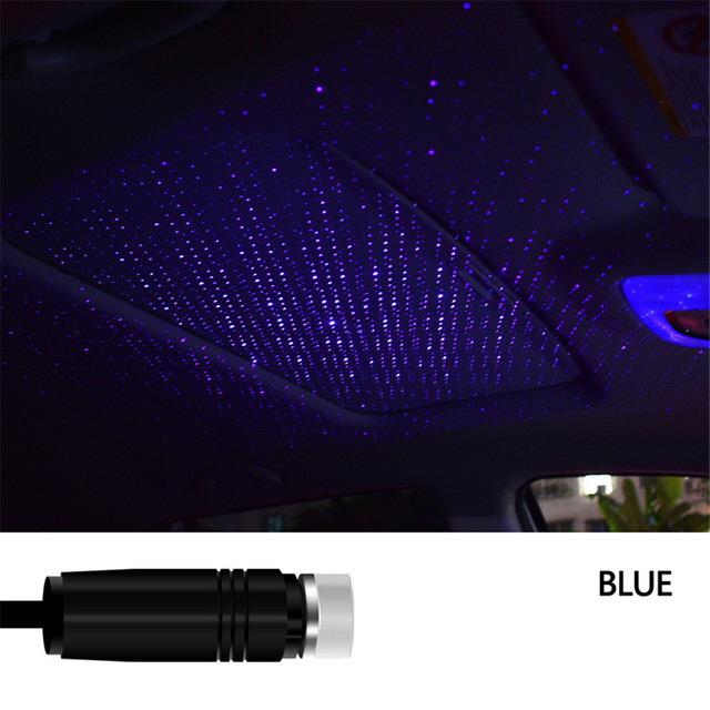 LED φωτιστικό οροφής αυτοκινήτου USB Full Star – προβολή λέιζερ με αστέρια στον ουρανό, αλουμινένιο περίβλημα, 5V, 0.1W