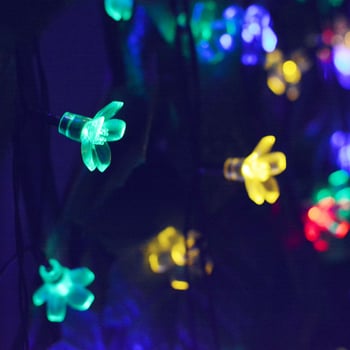 Ηλιακό LED φως με σχέδιο ροδάκινου άνθους, 30 LED, IP65 αδιάβροχο, 5–13W, 6–12 ώρες λειτουργίας