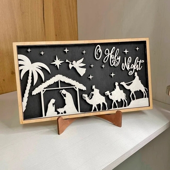 Ξύλινο ορθογώνιο κρεμαστό σήμα για τοίχο και πόρτα — μοντέρνο μινιμαλιστικό χριστουγεννιάτικο διακοσμητικό