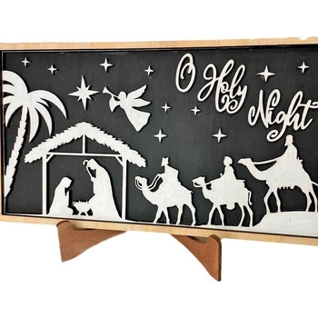 Ξύλινο ορθογώνιο κρεμαστό σήμα για τοίχο και πόρτα — μοντέρνο μινιμαλιστικό χριστουγεννιάτικο διακοσμητικό