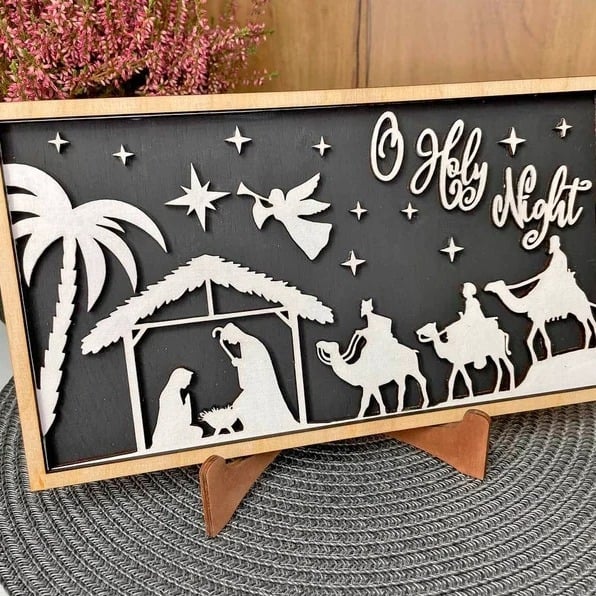 Дървен правоъгълен висящ знак за стена и врата — модерен минималистичен декор