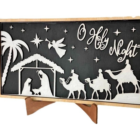 Дървен правоъгълен висящ знак за стена и врата — модерен минималистичен декор